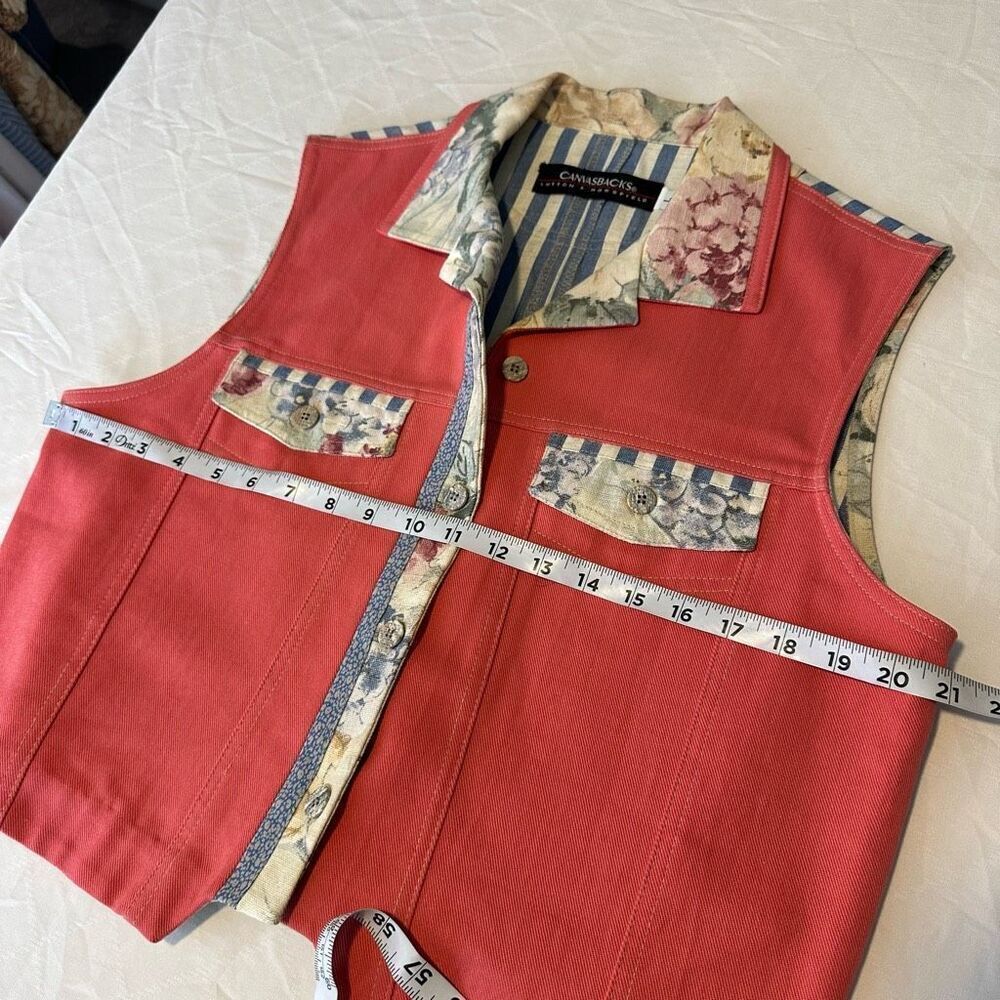 Vintage Canvasbacks Lutton & Horsfield Patchwork Denim Vest Womens Large - Picture 6 of 7